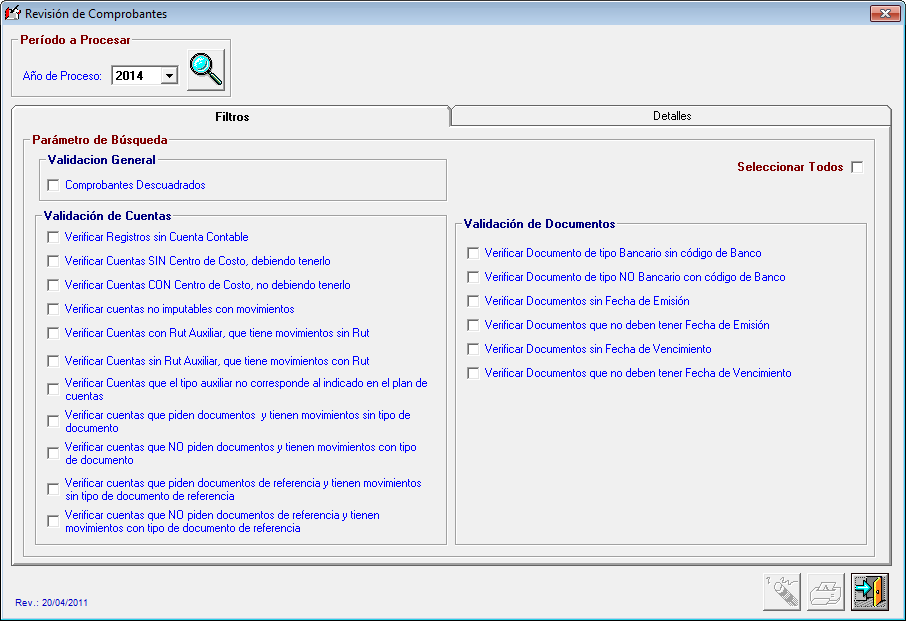 proceso revision de comprobantes