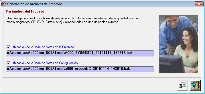 generacion respaldo de datos
