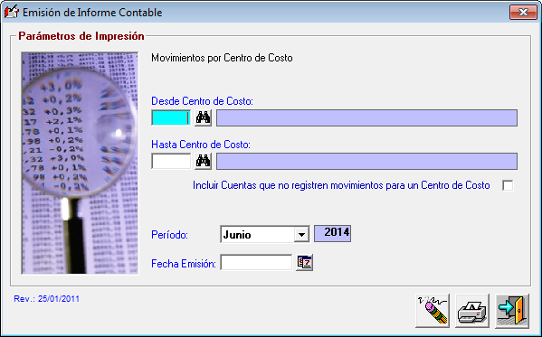 informe de movimientos por centro de costo